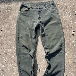 Vintage Riveted by Lee High-Waist Made In USA Olive Green Straight Jeans